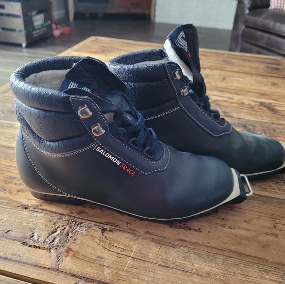 Salomon SR 401 Black Cross Country Ski Boots UE 38 US 8 - Picture 1 of 7